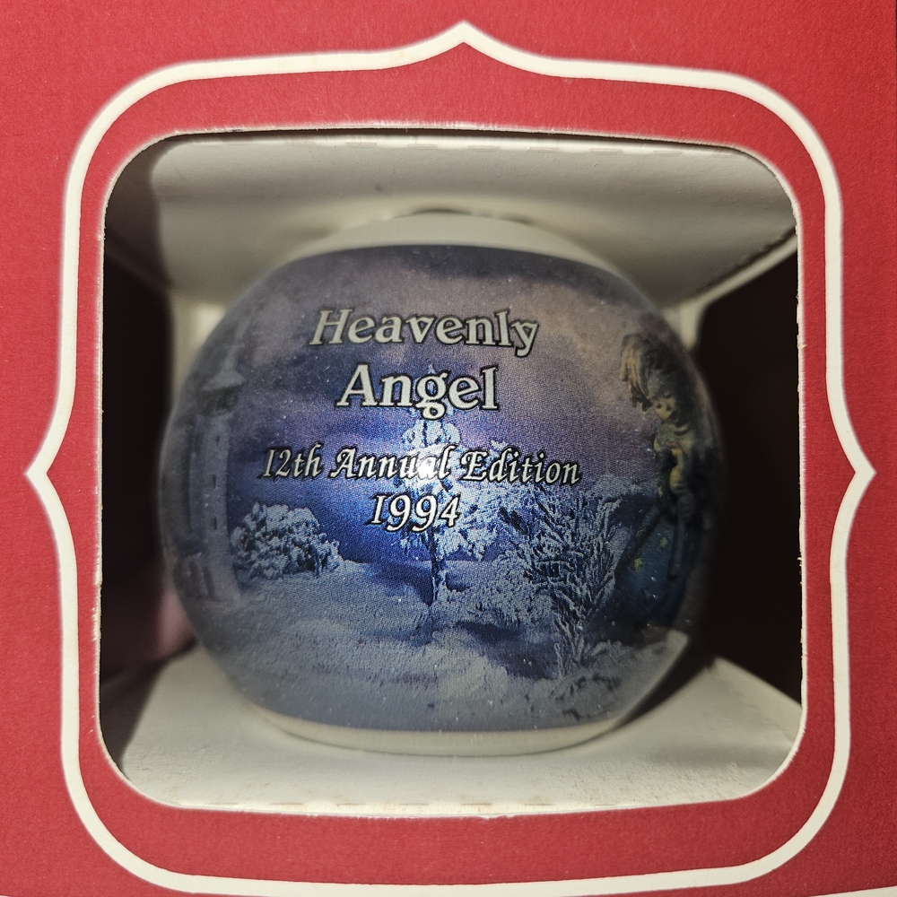 Heavenly Angel Christmas Glass Ornament 12th Edition M J Hummel 1994